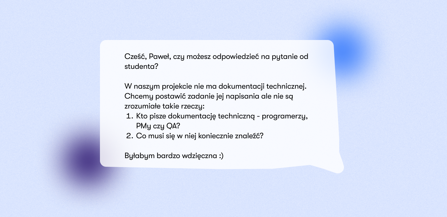 Jest projekt, ale nie ma dokumentacji