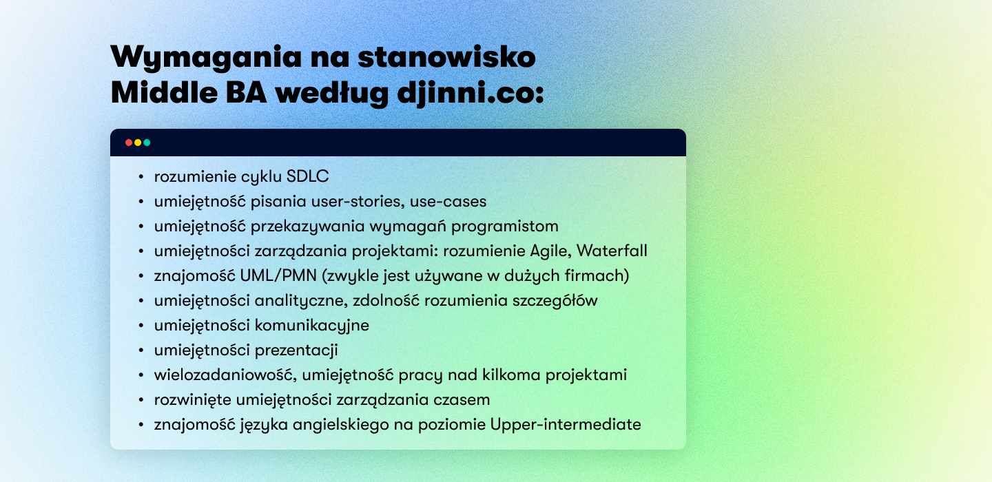 Jakie umiejętności rozwijać na pozycji Middle BA